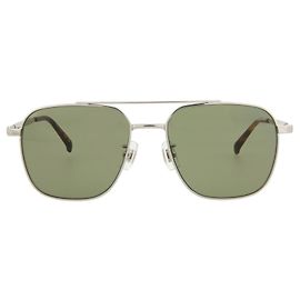 Alfred Dunhill Dunhill Metallsonnenbrille im Aviator-Stil Silber Metallisch