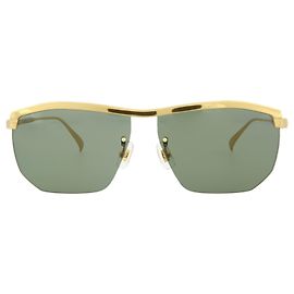 Alfred Dunhill Gafas de sol de titanio estilo aviador Dunhill Dorado Metálico