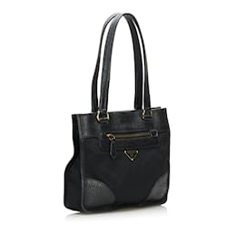 Prada-Handtasche mit Tessuto- und Lederbesatz-Schwarz