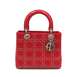 Dior-Cannage Lady Dior con borchie 09-MA-0073-Rosso