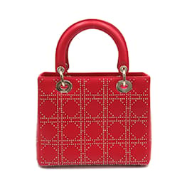 Dior-Cannage Lady Dior con borchie 09-MA-0073-Rosso