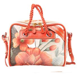 Balenciaga Bolsa quadrada de cobertor flor de couro Laranja
