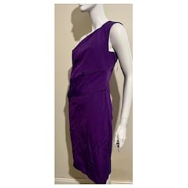 Escada-Vestido violeta de mezcla de seda con un solo hombro de Escada-Púrpura