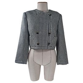 Sandro Hahnentritt Jacke kurz schwarz weiß Schwarz Weiß