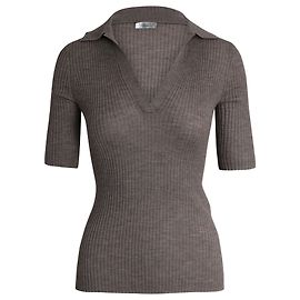 Gabriela Hearst Rippstrickoberteil aus grauem Kaschmir Grau
