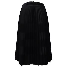 Falda midi plisada en poliéster negro de Comme Des Garcons Negro
