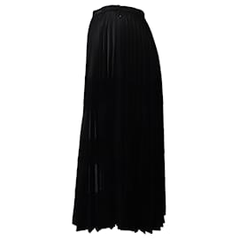 Comme Des Garcons-Comme Des Garcons Pleated Midi Skirt in Black Polyester-Black