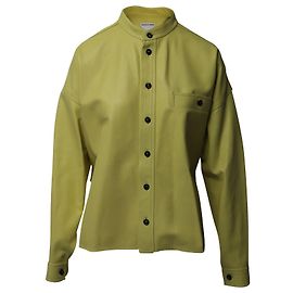Bottega Veneta Camicia Bottoni Frontale in Pelle Gialla Giallo