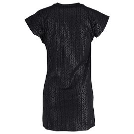 Vestido mini camiseta estampada com textura trançada Balenciaga em algodão preto Preto