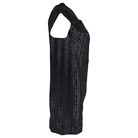 Balenciaga-Balenciaga Mini Robe T-Shirt Imprimée Texture Tressée en Coton Noir-Noir