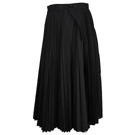 Sacai Electric Pleated Midi Skirt in Black Polyester Black