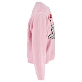 Gucci-Gucci-Logo-Katzen-Sweatshirt aus rosa Baumwolle-Pink