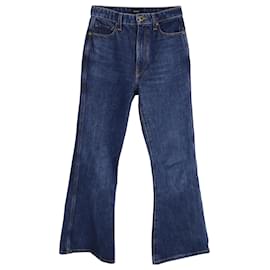 Khaite-Khaite Boot Cut Jeans in Blue Cotton Denim -Blue