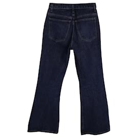 Khaite-Khaite Boot Cut Jeans in Blue Cotton Denim -Blue