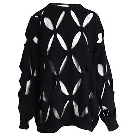 Valentino Garavani Valentino Cut-Out-Pullover aus schwarzer Wolle Schwarz