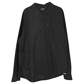 Balenciaga-balenciaga 50/50 Chemise de pyjama en cupro gris foncé-Gris