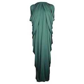 Yves Saint Laurent-Green Silky Kaftan Dress-Green