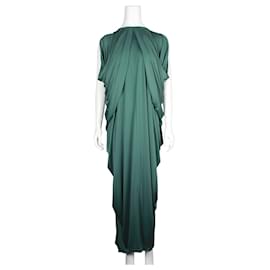 Yves Saint Laurent-Green Silky Kaftan Dress-Green