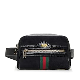 Gucci-Sac ceinture Ophidia en daim 517076-Noir