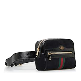 Gucci-Sac ceinture Ophidia en daim 517076-Noir