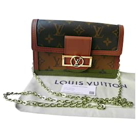 Louis Vuitton-LOUIS VUITTON Dauphine Chain Wallet New-Brown