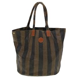 Fendi-FENDI Sac à main en toile de noix de pécan 2Set Noir Marron Auth bs5355-Marron,Noir