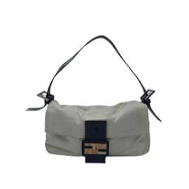 Fendi-Baguette Fendi en coton blanc-Blanc