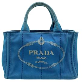 Prada-Blue Prada Canapa Tote-Blue