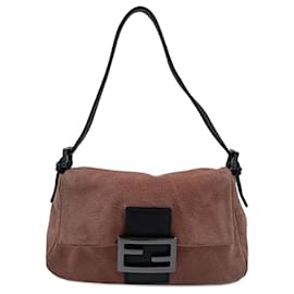 Fendi-Sac à main Fendi en daim rose-Rose