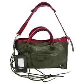 Balenciaga-Red Lambskin City-Red