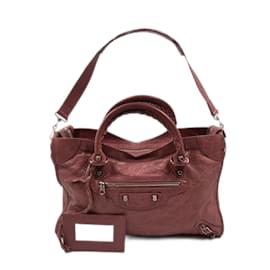 Balenciaga-Pink Leather City Giant 12-Pink
