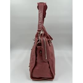 Balenciaga-Pink Leather City Giant 12-Pink