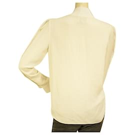 3.1 Phillip Lim-3.1 Phillip Lim Ivory Silk Zipper Top Long Sleeves Blouse size 4-Cream