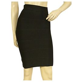 BCBG Max Azria schwarzer Bandage-Bleistift über dem Knie, Rock, Größe XS Schwarz