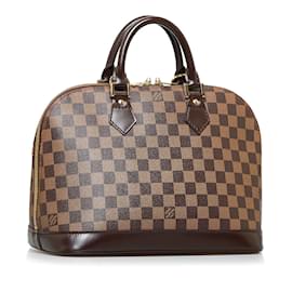 Louis Vuitton-Louis Vuitton Damier Ebene Alma PM Canvas Handbag N53151 in Good condition-Brown