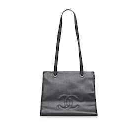 Chanel-CC Caviar Zip Tote Bag-Black