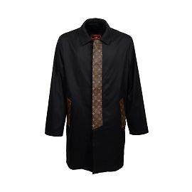 Autre Marque Trench coat riciclato Kamad Paris con toppa Louis Vuitton Nero