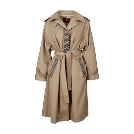 Autre Marque Kamad Paris Upcycled Trenchcoat mit Goyard-Patch Beige
