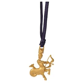 Valentino-Valentino Sagittarius Charm on Purple Leather Strap, from Spring/Summer 2014-Golden,Metallic