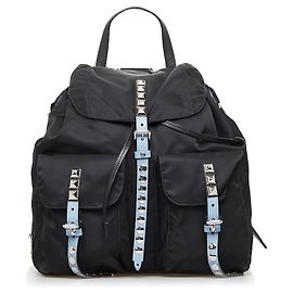 Prada Schwarzer Elektra Tessuto Rucksack Schwarz