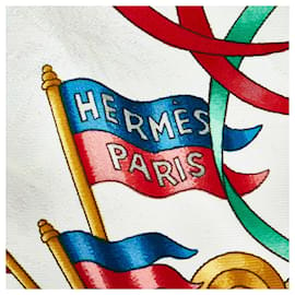 Hermès-Hermes Blue Luna Park Printed Silk Scarf-Blue,Multiple colors
