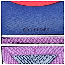 Hermès-Hermes Blue Cuirs du Desert Silk Scarf-Blue