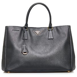 Prada Schwarze große Saffiano Galleria Einkaufstasche Schwarz