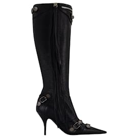 Balenciaga-Cagole H90 Boots - Balenciaga - Leather - Black-Black