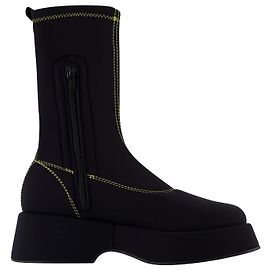 Botines Retro con Plataforma Plana - Ganni - Sintético - Negro Negro