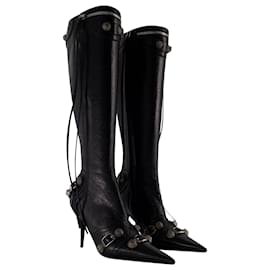 Balenciaga-Cagole H90 Boots - Balenciaga - Cuir - Noir-Noir