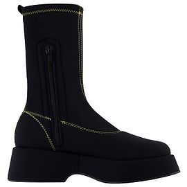 Botines Retro con Plataforma Plana - Ganni - Sintético - Negro Negro
