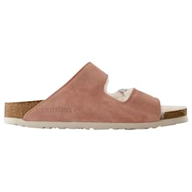 Birkenstock-Arizona Shearling Sandals - Birkenstock - Wool - Pink Clay-Pink