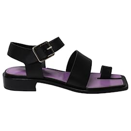 Maison Martin Margiela-Maison Margiela Square Toe Sandals in Black and Violet Leather-Multiple colors