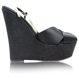 Giambattista Valli Chaussures à plateforme en satin Noir